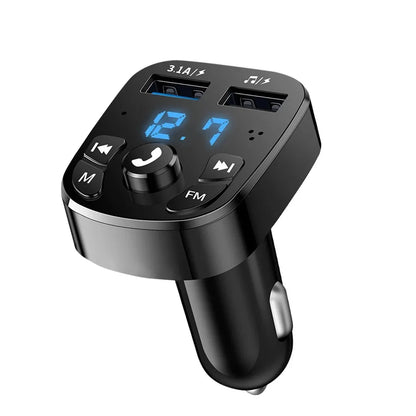 3.1A Wireless Bluetooth 5.0 FM Transmitter Car MP3 Player with Dual USB Fast Charging and Noise-Canceling Audio Receiver