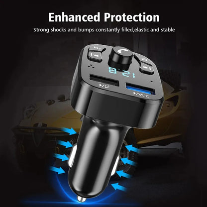 3.1A Wireless Bluetooth 5.0 FM Transmitter Car MP3 Player with Dual USB Fast Charging and Noise-Canceling Audio Receiver